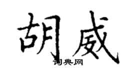 丁謙胡威楷書個性簽名怎么寫