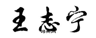 胡問遂王志寧行書個性簽名怎么寫