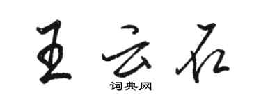 駱恆光王雲石行書個性簽名怎么寫