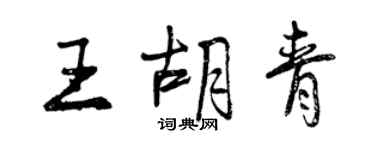 曾慶福王胡青行書個性簽名怎么寫
