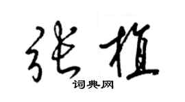 梁錦英張植草書個性簽名怎么寫