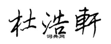 王正良杜浩軒行書個性簽名怎么寫