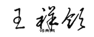 駱恆光王祥領草書個性簽名怎么寫