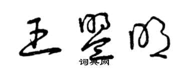 曾慶福王盟明草書個性簽名怎么寫