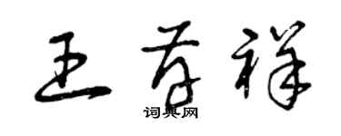 曾慶福王存祥草書個性簽名怎么寫