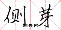 侯登峰側芽楷書怎么寫