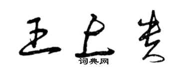 曾慶福王上貴草書個性簽名怎么寫