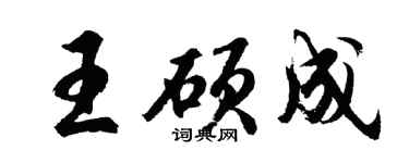 胡問遂王碩成行書個性簽名怎么寫