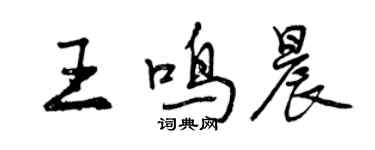 曾慶福王鳴晨行書個性簽名怎么寫