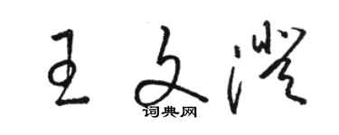 駱恆光王文澄草書個性簽名怎么寫