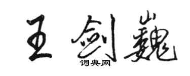 駱恆光王劍巍行書個性簽名怎么寫