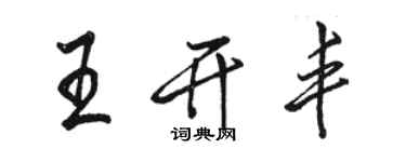 駱恆光王開豐行書個性簽名怎么寫