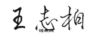 駱恆光王志柏行書個性簽名怎么寫