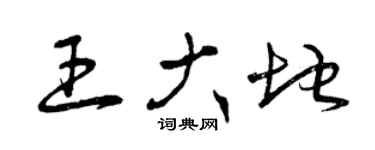曾慶福王大地草書個性簽名怎么寫