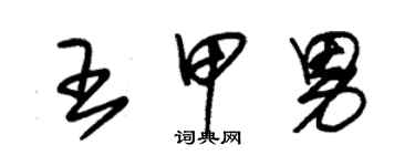 朱錫榮王甲男草書個性簽名怎么寫