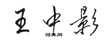 駱恆光王中影行書個性簽名怎么寫