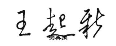 駱恆光王起新草書個性簽名怎么寫