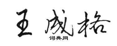 駱恆光王成格行書個性簽名怎么寫