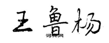 曾慶福王魯楊行書個性簽名怎么寫