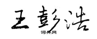 曾慶福王彭浩行書個性簽名怎么寫