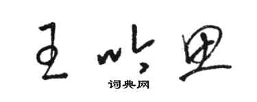 駱恆光王吟思草書個性簽名怎么寫