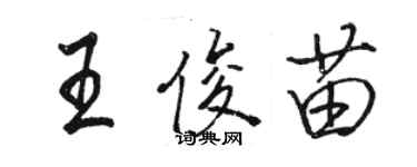 駱恆光王俊苗行書個性簽名怎么寫