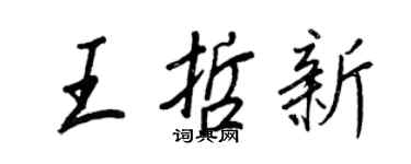 王正良王哲新行書個性簽名怎么寫