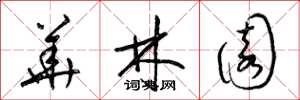 梁錦英華林園草書怎么寫
