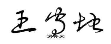 曾慶福王守地草書個性簽名怎么寫