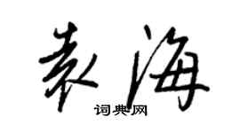 王正良袁海行書個性簽名怎么寫