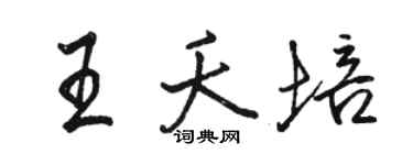 駱恆光王夭培行書個性簽名怎么寫