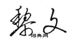 駱恆光黎文草書個性簽名怎么寫