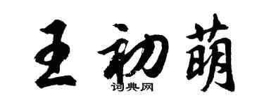 胡問遂王初萌行書個性簽名怎么寫