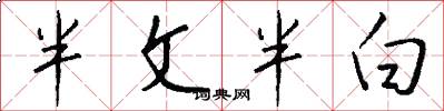 半文半白怎么寫好看