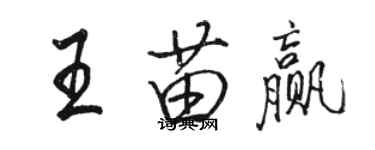 駱恆光王苗贏行書個性簽名怎么寫