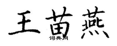 丁謙王苗燕楷書個性簽名怎么寫