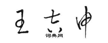 駱恆光王吉申草書個性簽名怎么寫