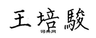 何伯昌王培駿楷書個性簽名怎么寫
