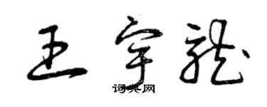 曾慶福王宇龍草書個性簽名怎么寫