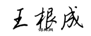 王正良王根成行書個性簽名怎么寫