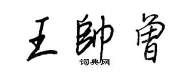 王正良王帥曾行書個性簽名怎么寫