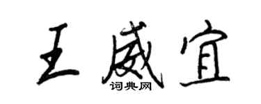 王正良王威宜行書個性簽名怎么寫