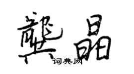 王正良龔晶行書個性簽名怎么寫