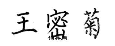 何伯昌王密菊楷書個性簽名怎么寫