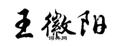 胡問遂王徽陽行書個性簽名怎么寫
