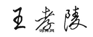 駱恆光王孝陵行書個性簽名怎么寫