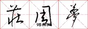 梁錦英莊周夢草書怎么寫