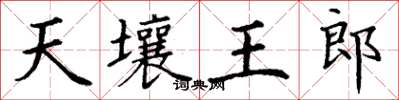 丁謙天壤王郎楷書怎么寫
