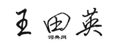 駱恆光王田英行書個性簽名怎么寫