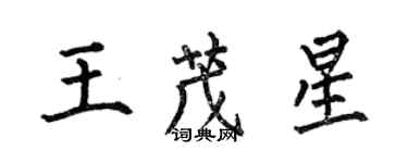 何伯昌王茂星楷書個性簽名怎么寫